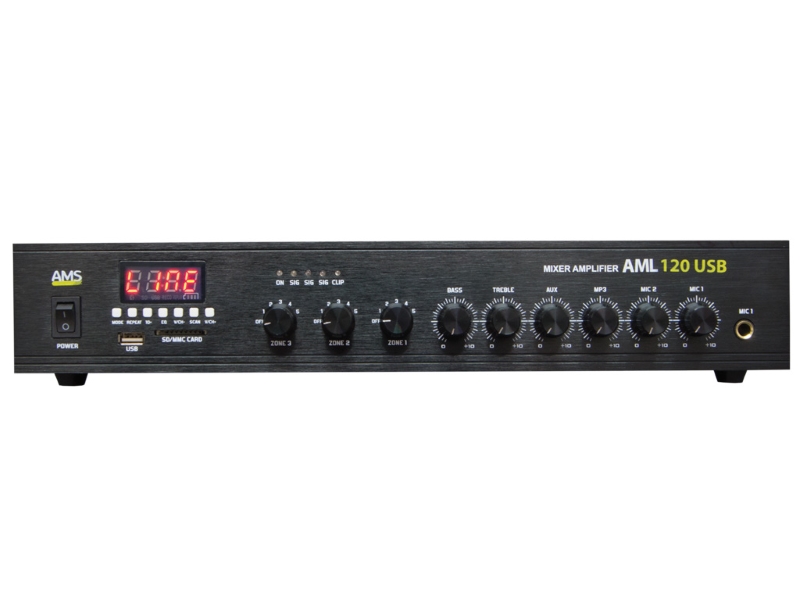 AMS- AML120 USB  BT-- amplificador de megafonia 120w