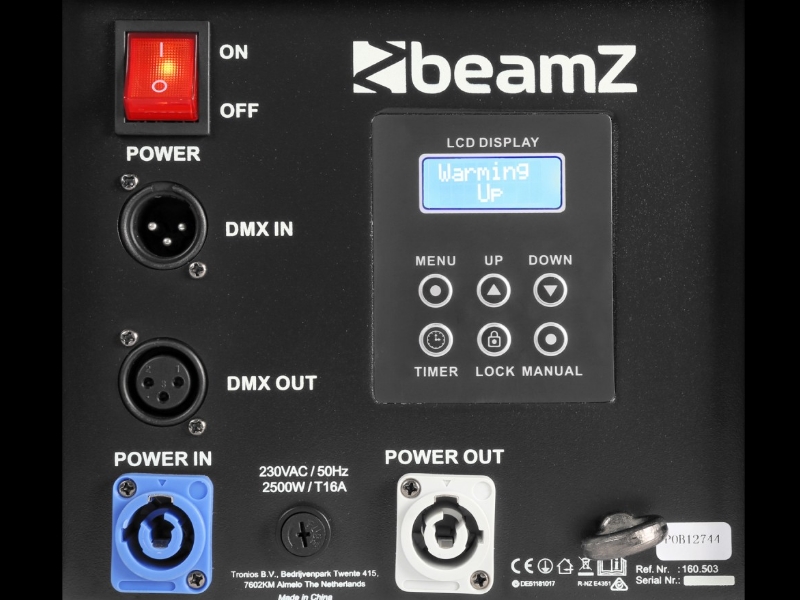 BeamZ S2500-- Maquina profesional de Humo CO2 con leds