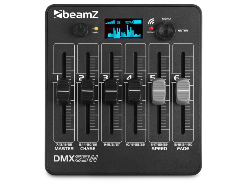 BeamZ DMX65W -- Controlador DMX por bateria.