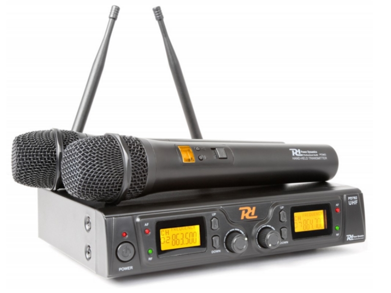 Power Dynamics PD782- Microfonos Doble receptor inalambrico 8 canales UHF