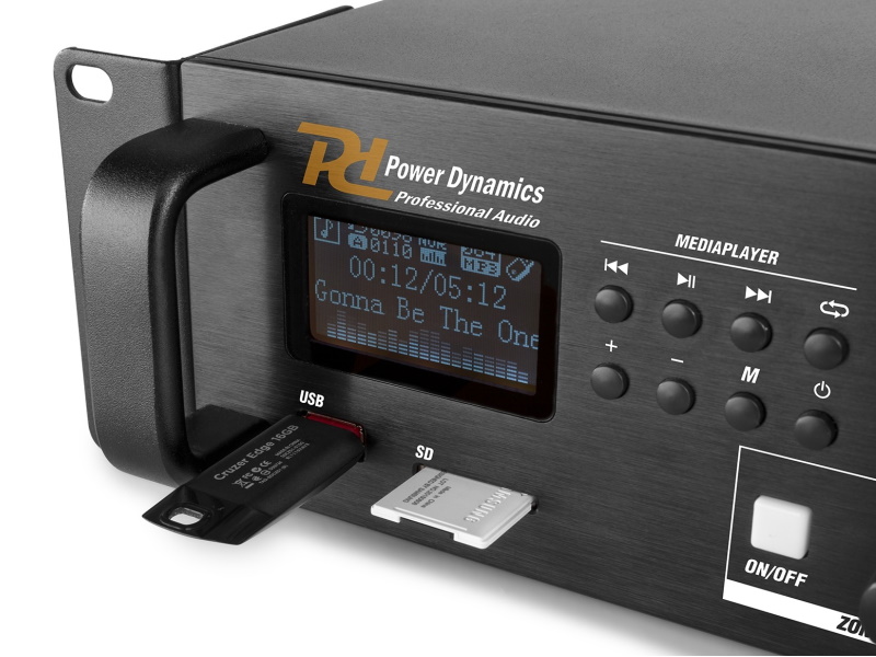 Power Dynamics PDV120MP3 -- Amplificador120w-4z-USB- Bluetooth