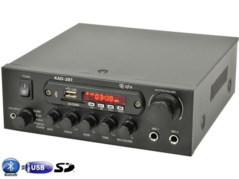 Qtx Kad2 BT Qtx Kad2 mini amplificador estereo FM, USB/sd, bluetooth, Karaoke
