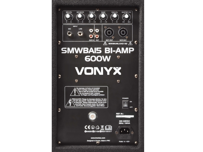 Vonyx SMWBA18-- Subwoofer Bi-AMP 18pulgadas 1000W  