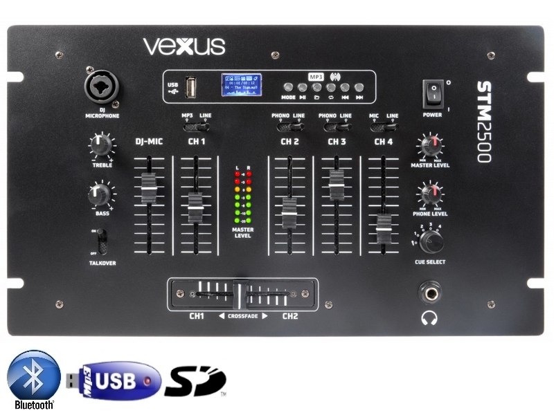 Vexus STM2500 Mezclador 5C USB Mp3. Bluetooth