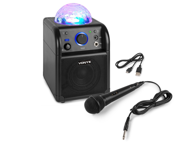 Vonyx SBS50B Bluetooth Bafle Party negro con bola LED