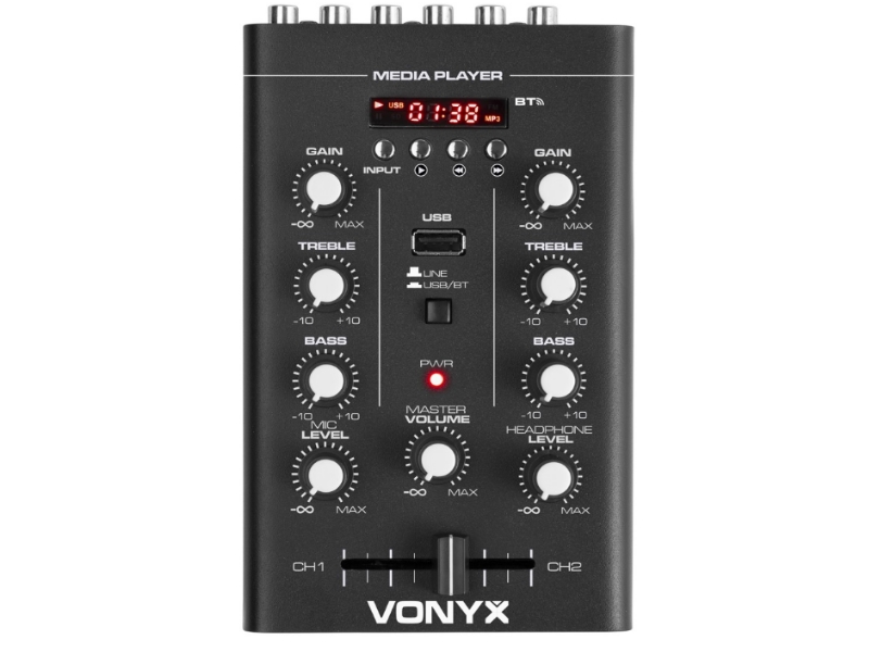 VNX 172.974 Vonyx STM500BT Mezclador 2 canales, BT, MP3, Display