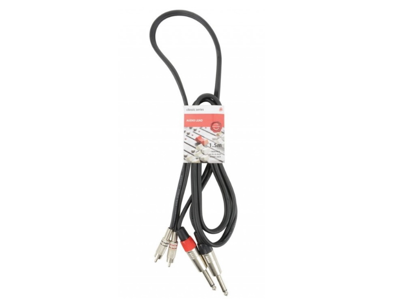 Chord Cable 2 RCA a  2 Jack 6,3mm mono.1,5 mtrs