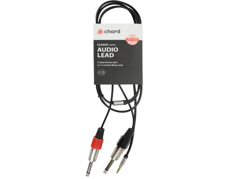 Chord Cable mini jack a  2 Jack 6,3mm mono.3 mtrs