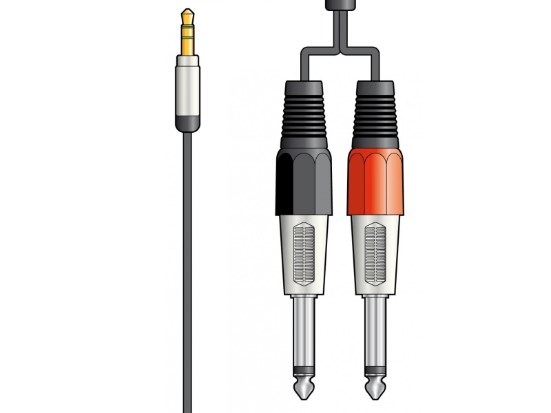 Chord Cable mini jack a  2 Jack 6,3mm mono.1.5 mtrs