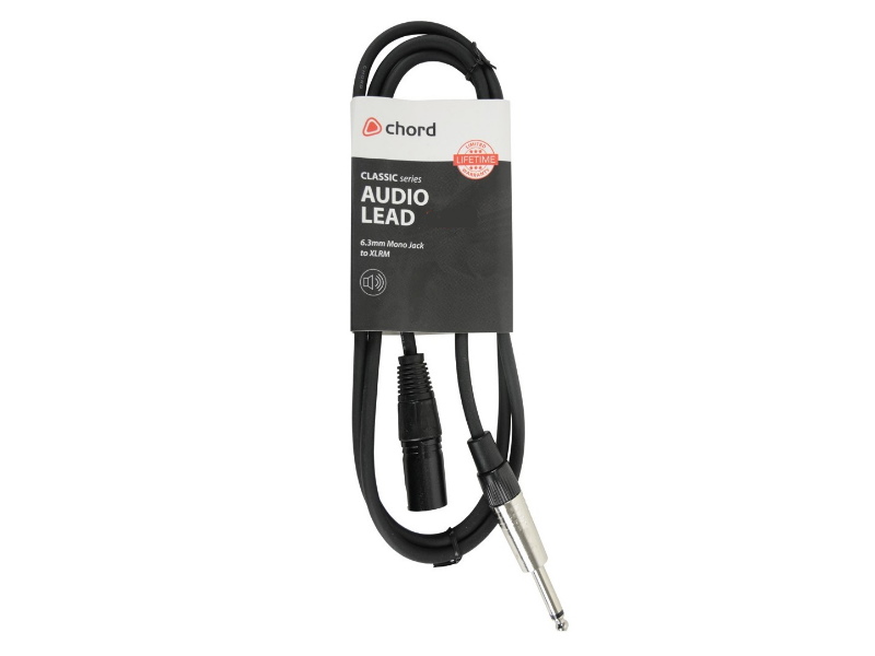 Chord Cable XLRMacho a Jack 6,3mm mono.1.5 mtrs