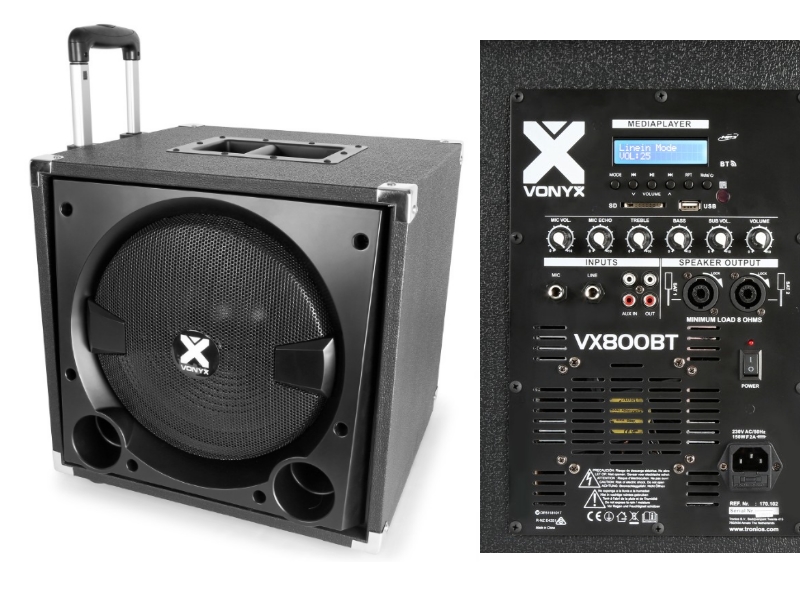 Vonyx VX800Bt-- Set de altavoces activos 2.1 con Bluetooth